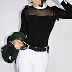 Women's Equestrian Show Shirt Black ANASTASIA Design By Dalia - Equiluxe Tack - Equiluxe Tack