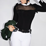 Women's Equestrian Show Shirt Black ANASTASIA Design By Dalia - Equiluxe Tack - Equiluxe Tack