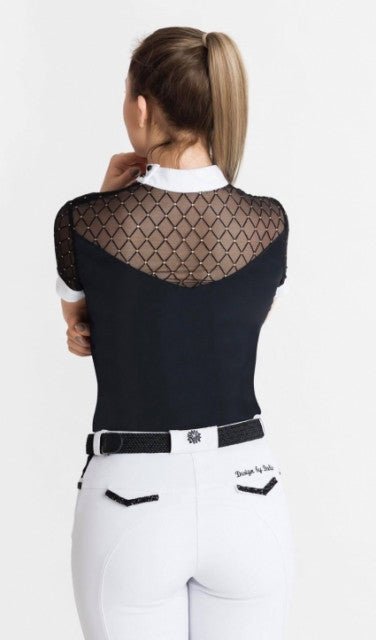Women's Equestrian Show Shirt Black CASHMIR Design By Dalia - Equiluxe Tack - Equiluxe Tack