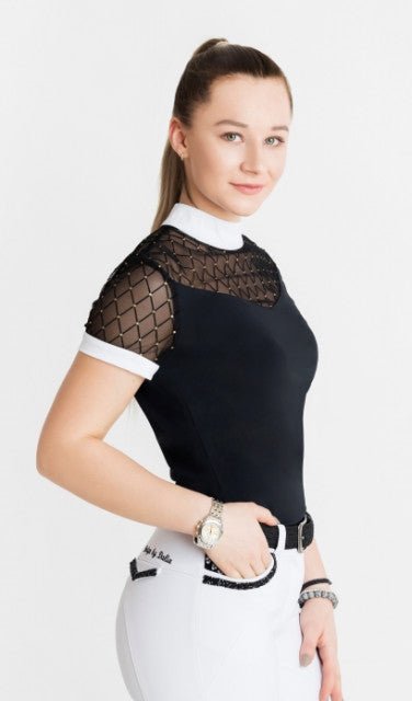 Women's Equestrian Show Shirt Black CASHMIR Design By Dalia - Equiluxe Tack - Equiluxe Tack