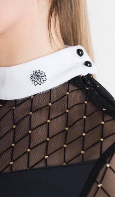 Women's Equestrian Show Shirt Black CASHMIR Design By Dalia - Equiluxe Tack - Equiluxe Tack