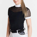 Women's Equestrian Show Shirt Black CASHMIR Design By Dalia - Equiluxe Tack - Equiluxe Tack
