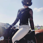 Women's Equestrian Show Shirt Black DAISY Design By Dalia - Equiluxe Tack - Equiluxe Tack