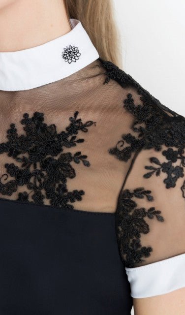 Women's Equestrian Show Shirt Black LUCY Design By Dalia - Equiluxe Tack - Equiluxe Tack