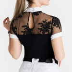 Women's Equestrian Show Shirt Black LUCY Design By Dalia - Equiluxe Tack - Equiluxe Tack
