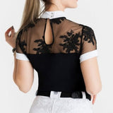 Women's Equestrian Show Shirt Black LUCY Design By Dalia - Equiluxe Tack - Equiluxe Tack