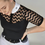 Women's Equestrian Show Shirt Black SAMAYA Design By Dalia - Equiluxe Tack - Equiluxe Tack