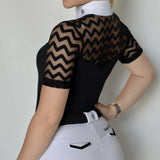 Women's Equestrian Show Shirt Black SAMAYA Design By Dalia - Equiluxe Tack - Equiluxe Tack