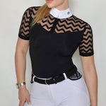 Women's Equestrian Show Shirt Black SAMAYA Design By Dalia - Equiluxe Tack - Equiluxe Tack