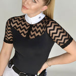 Women's Equestrian Show Shirt Black SAMAYA Design By Dalia - Equiluxe Tack - Equiluxe Tack