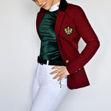 Women's Equestrian Show Shirt Green EMERALD Design By Dalia - Equiluxe Tack - Equiluxe Tack