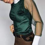 Women's Equestrian Show Shirt Green EMERALD Design By Dalia - Equiluxe Tack - Equiluxe Tack