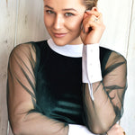 Women's Equestrian Show Shirt Green EMERALD Design By Dalia - Equiluxe Tack - Equiluxe Tack