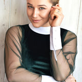 Women's Equestrian Show Shirt Green EMERALD Design By Dalia - Equiluxe Tack - Equiluxe Tack