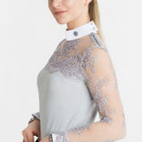 Women's Equestrian Show Shirt Grey DAISY Design By Dalia - Equiluxe Tack - Equiluxe Tack