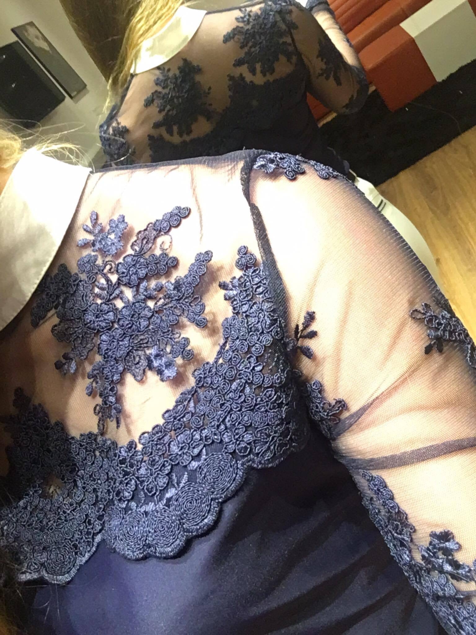 Women's Equestrian Show Shirt Navy Blue DAISY Design By Dalia - Equiluxe Tack - Equiluxe Tack