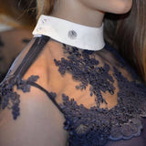 Women's Equestrian Show Shirt Navy Blue DAISY Design By Dalia - Equiluxe Tack - Equiluxe Tack