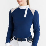 Women's Equestrian Show Shirt Navy ELYSSA Design By Dalia - Equiluxe Tack - Equiluxe Tack