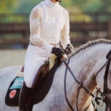 Women's Equestrian Show Shirt White CHLOE Design By Dalia - Equiluxe Tack - Equiluxe Tack