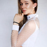 Women's Equestrian Show Shirt White LEXI Design By Dalia - Equiluxe Tack - Equiluxe Tack