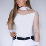 Women's Equestrian Show Shirt White LEXI Design By Dalia - Equiluxe Tack - Equiluxe Tack