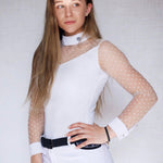 Women's Equestrian Show Shirt White LEXI Design By Dalia - Equiluxe Tack - Equiluxe Tack
