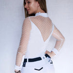 Women's Equestrian Show Shirt White LEXI Design By Dalia - Equiluxe Tack - Equiluxe Tack
