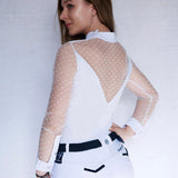 Women's Equestrian Show Shirt White LEXI Design By Dalia - Equiluxe Tack - Equiluxe Tack