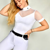 Women's Equestrian Show Shirt White LEXI Design By Dalia - Equiluxe Tack - Equiluxe Tack