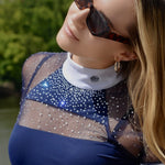 Women's Riding Shirt Navy Blue OPHELIA Design By Dalia - Equiluxe Tack - Equiluxe Tack