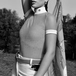 Women's Riding Shirt Orange LAUREL Design By Dalia - Equiluxe Tack - Equiluxe Tack