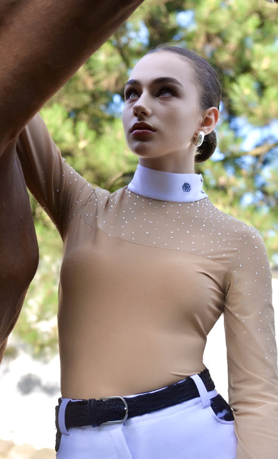 Women's Show Shirt Beige ROSALIA Design By Dalia - Equiluxe Tack - Equiluxe Tack