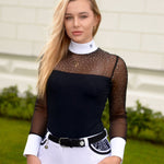 Women's Show Shirt Black ROSALIA Design By Dalia - Equiluxe Tack - Equiluxe Tack