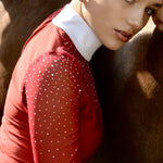 Women's Show Shirt Red Burgundy ROSALIA Design By Dalia - Equiluxe Tack - Equiluxe Tack