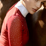 Women's Show Shirt Red Burgundy ROSALIA Design By Dalia - Equiluxe Tack - Equiluxe Tack