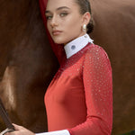 Women's Show Shirt Red Burgundy ROSALIA Design By Dalia - Equiluxe Tack - Equiluxe Tack