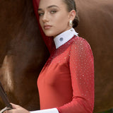 Women's Show Shirt Red Burgundy ROSALIA Design By Dalia - Equiluxe Tack - Equiluxe Tack