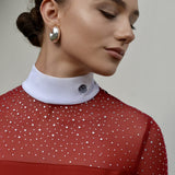 Women's Show Shirt Red Burgundy ROSALIA Design By Dalia - Equiluxe Tack - Equiluxe Tack