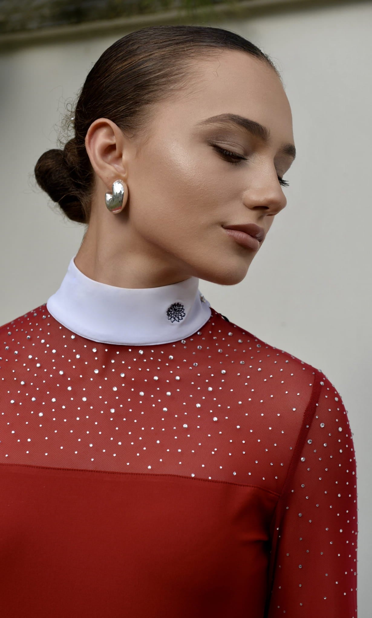 Women's Show Shirt Red Burgundy ROSALIA Design By Dalia - Equiluxe Tack - Equiluxe Tack