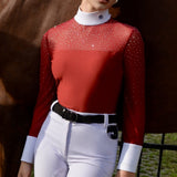 Women's Show Shirt Red Burgundy ROSALIA Design By Dalia - Equiluxe Tack - Equiluxe Tack