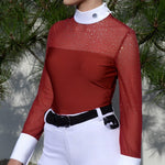Women's Show Shirt Red Burgundy ROSALIA Design By Dalia - Equiluxe Tack - Equiluxe Tack