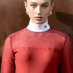 Women's Show Shirt Red Burgundy ROSALIA Design By Dalia - Equiluxe Tack - Equiluxe Tack