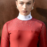 Women's Show Shirt Red Burgundy ROSALIA Design By Dalia - Equiluxe Tack - Equiluxe Tack