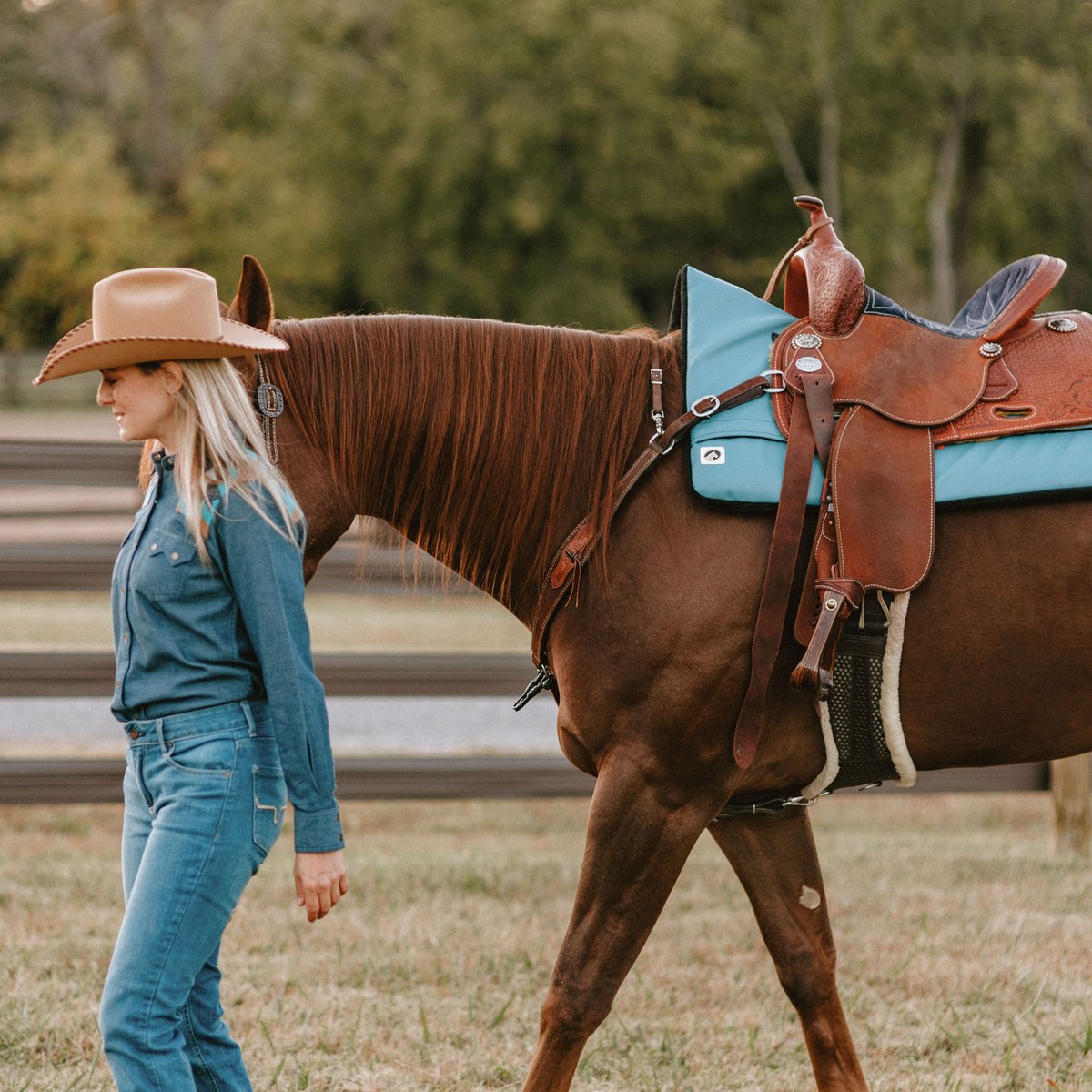 EcoGold Shimmable Fortech Western Saddle Pad - EcoGold - Equiluxe Tack