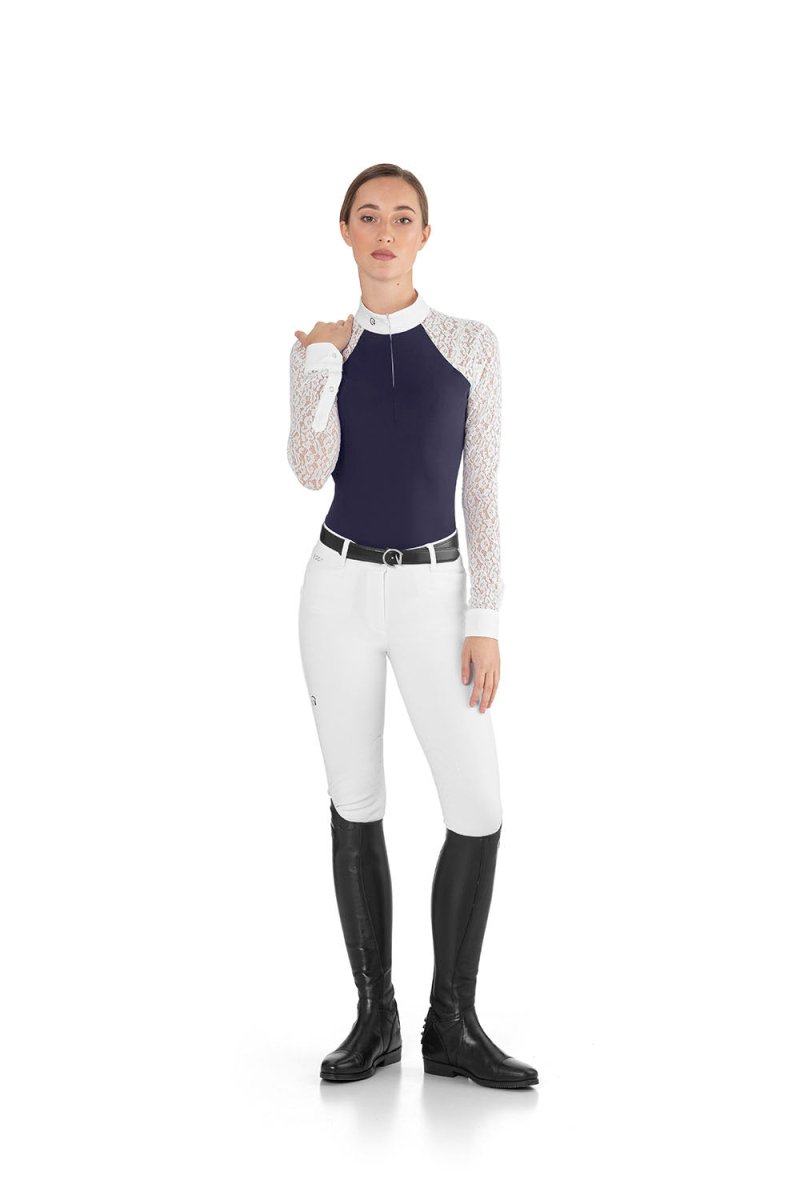 Ego 7 Florentine Navy Long Sleeve Show Shirt - Ego 7 - Equiluxe Tack