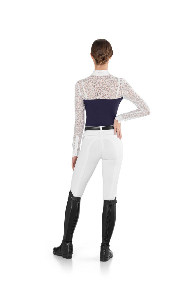 Ego 7 Florentine Navy Long Sleeve Show Shirt - Ego 7 - Equiluxe Tack