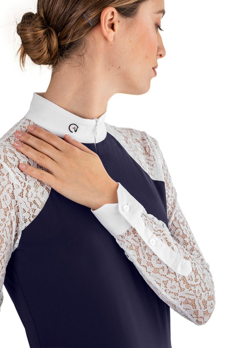 Ego 7 Florentine Navy Long Sleeve Show Shirt - Ego 7 - Equiluxe Tack