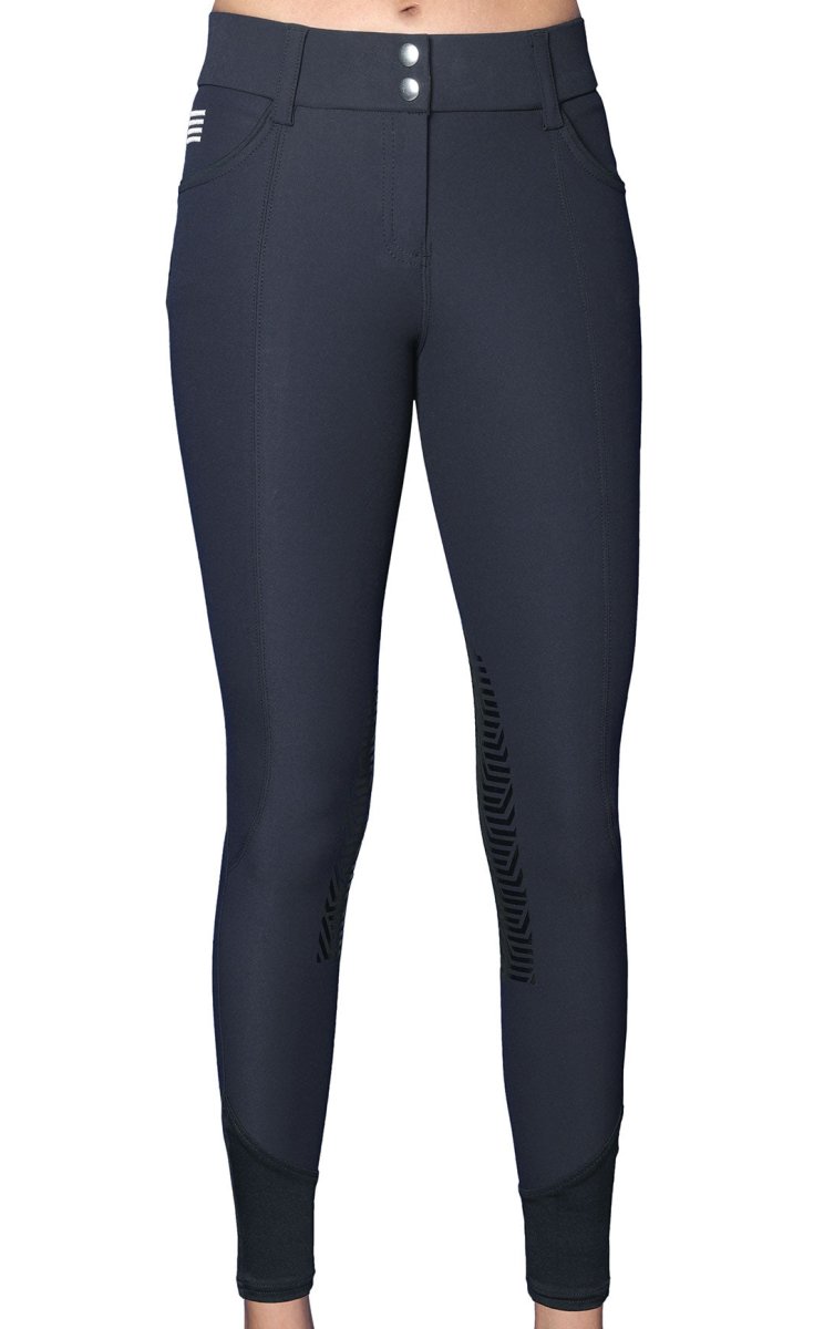 GhoDho Aubrie Pro Meryl® Water & Stain Resistant Knee Patch Breeches Black - GhoDho - Equiluxe Tack