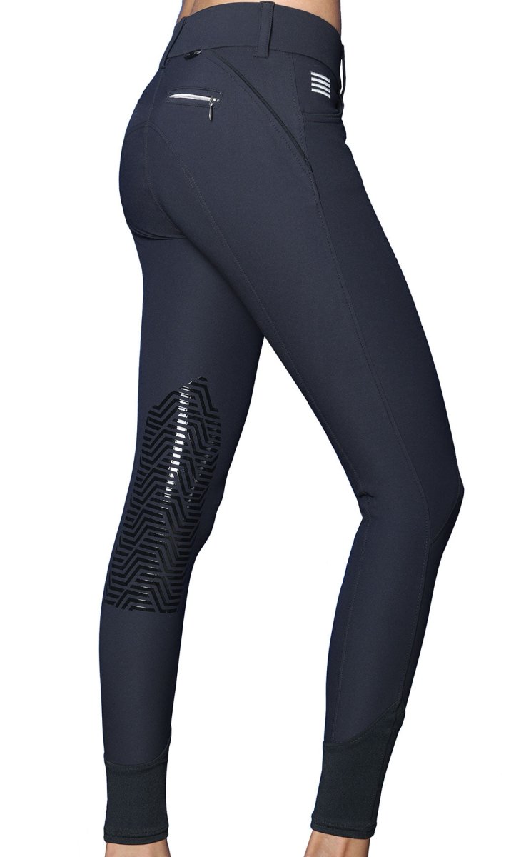 GhoDho Aubrie Pro Meryl® Water & Stain Resistant Knee Patch Breeches Black - GhoDho - Equiluxe Tack