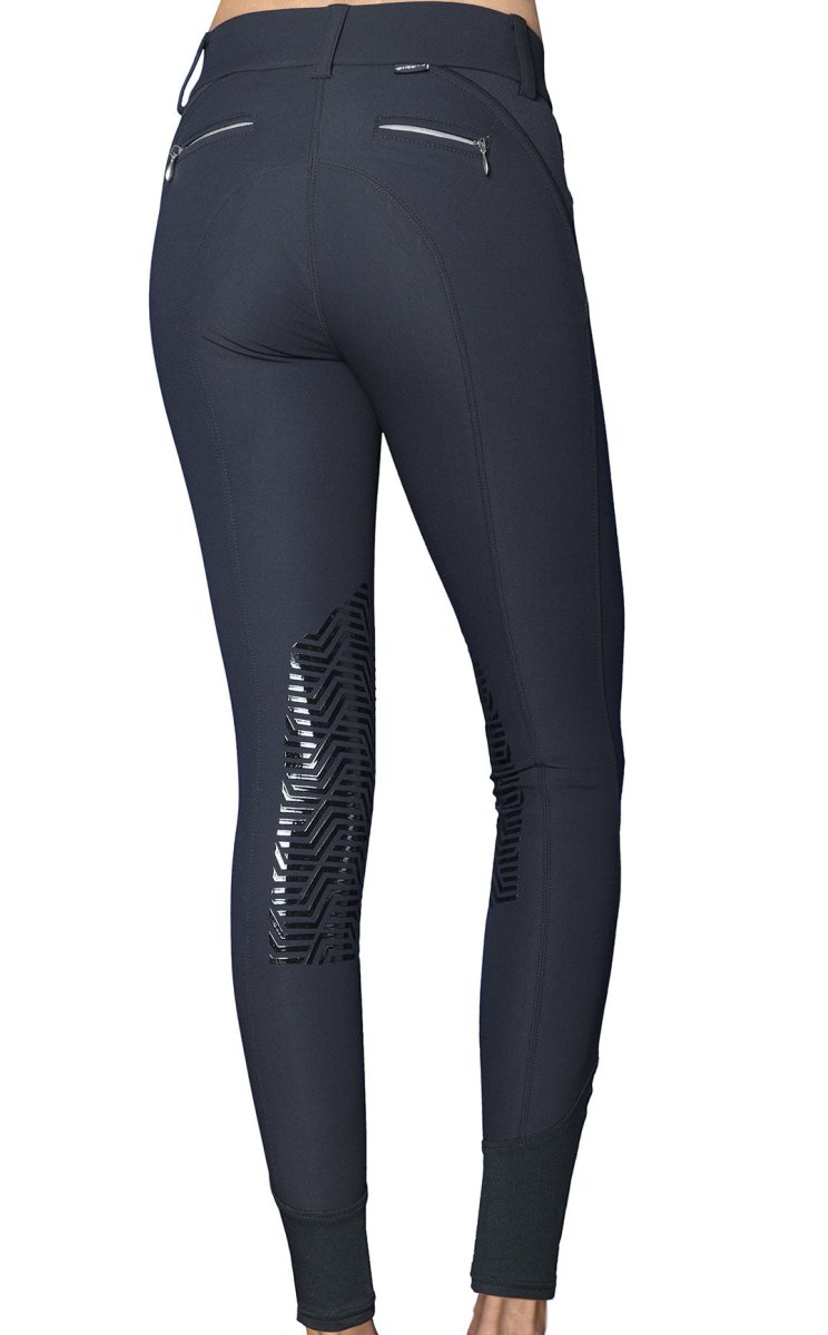 GhoDho Aubrie Pro Meryl® Water & Stain Resistant Knee Patch Breeches Black - GhoDho - Equiluxe Tack
